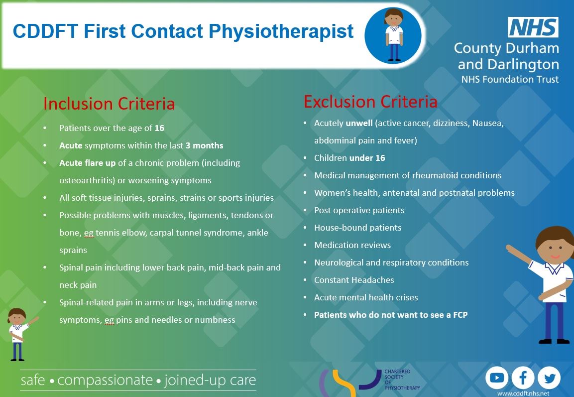 First Contact Physio FCPs Barnard Castle Surgery